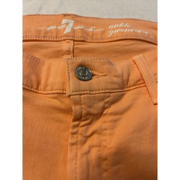 7 For All Mankind The Ankle Gwenevere Skinny Melon Womens Jeans Size 32 NWT $199 - Picture 5 of 12
